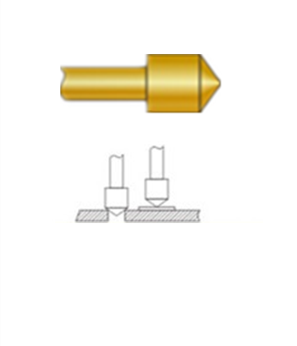 圓錐頭探針、探針用法圖、探針原理圖、測試探針圖片