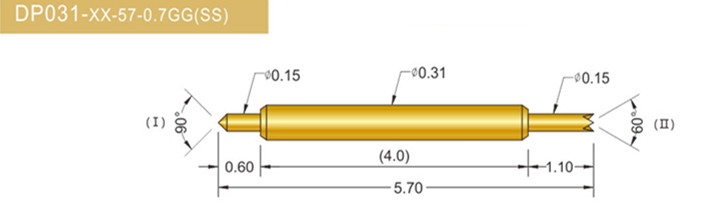 031雙頭探針、BGA雙頭測(cè)試針、雙向彈簧探針、帶彈簧雙頭針、雙頭針圖片